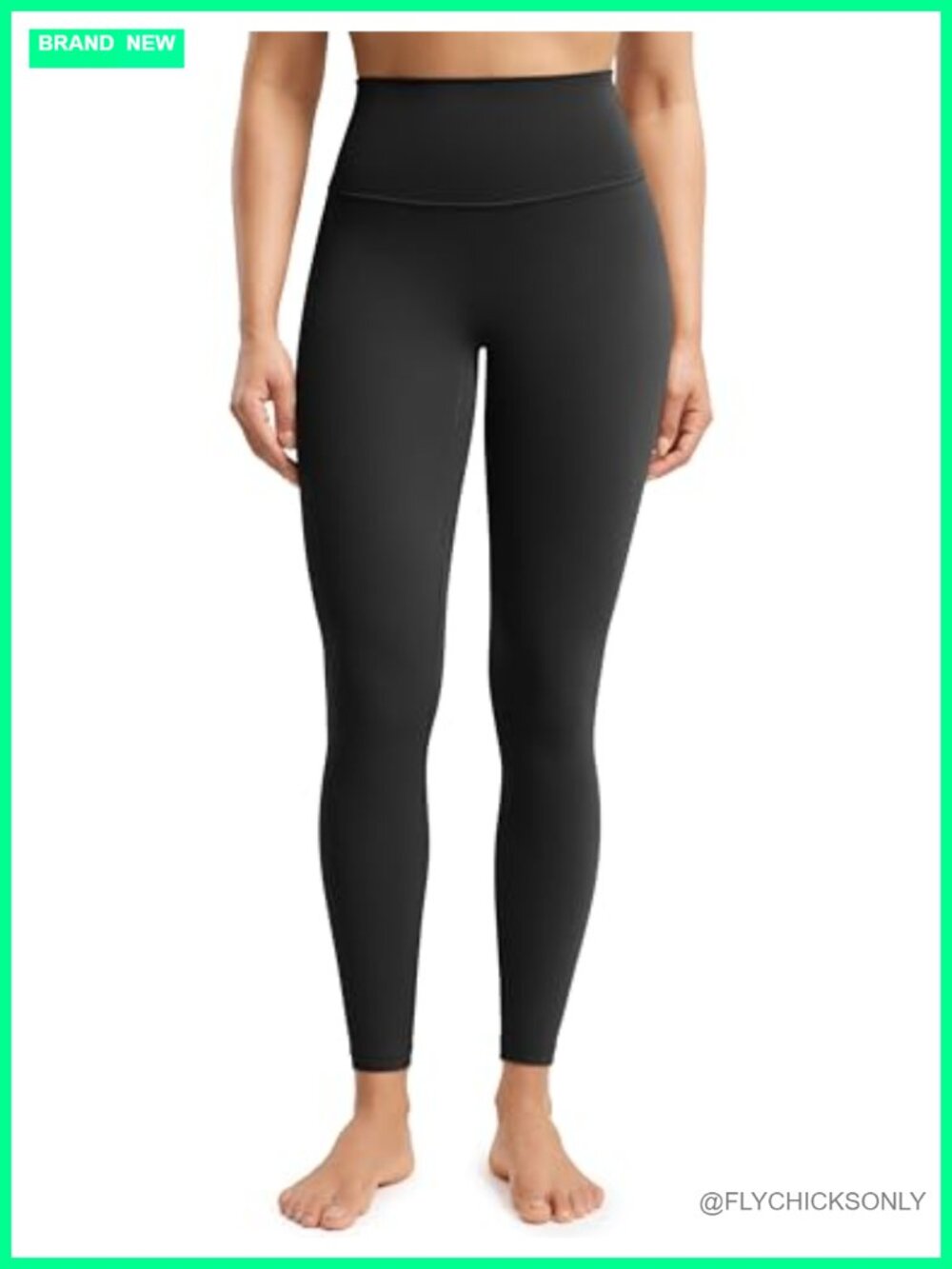 High Waisted No Front Seam Workout Leggings 25 Inseam Yoga Pants